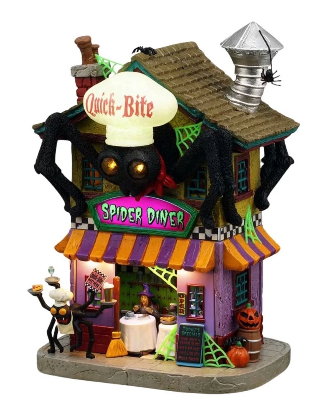 Lemax Spooky Town Halloween Quick Bite Spider Diner New In Box
